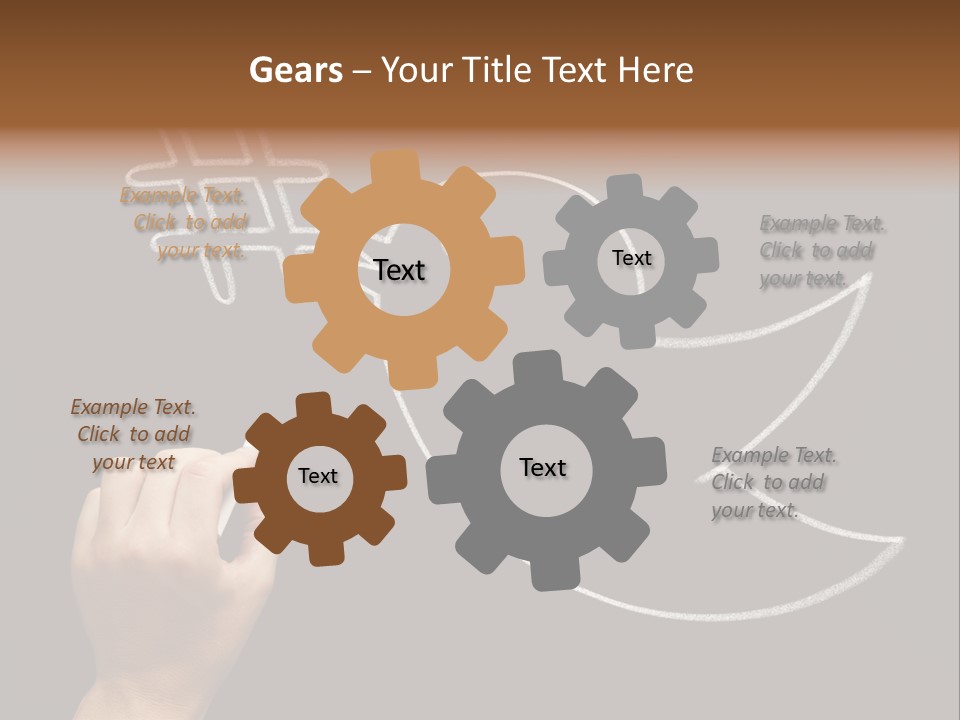 A Person Writing On A Blackboard With A White Marker PowerPoint Template