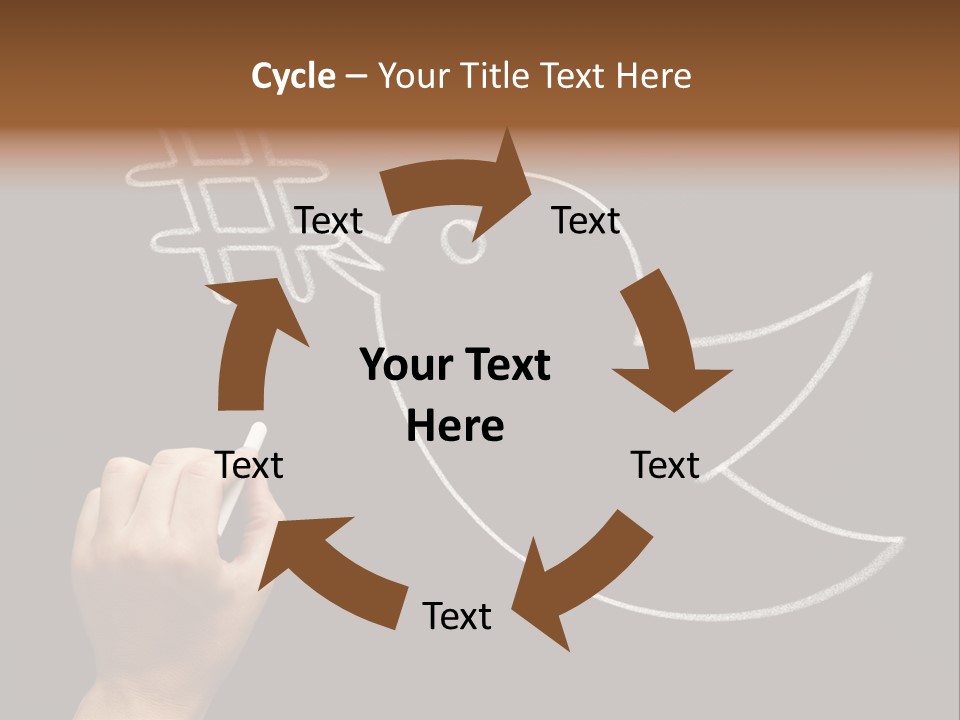 A Person Writing On A Blackboard With A White Marker PowerPoint Template
