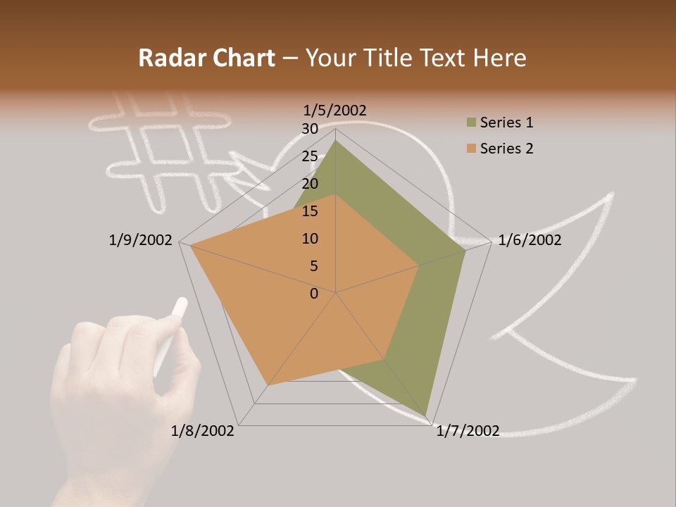 A Person Writing On A Blackboard With A White Marker PowerPoint Template