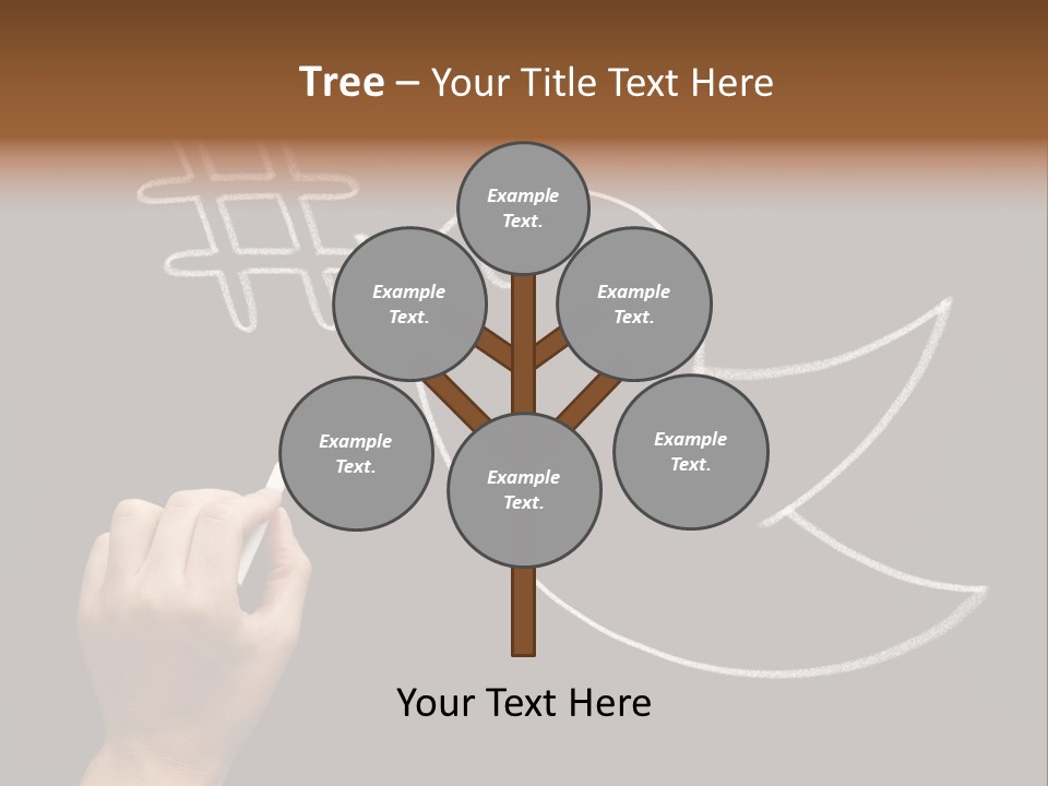 A Person Writing On A Blackboard With A White Marker PowerPoint Template