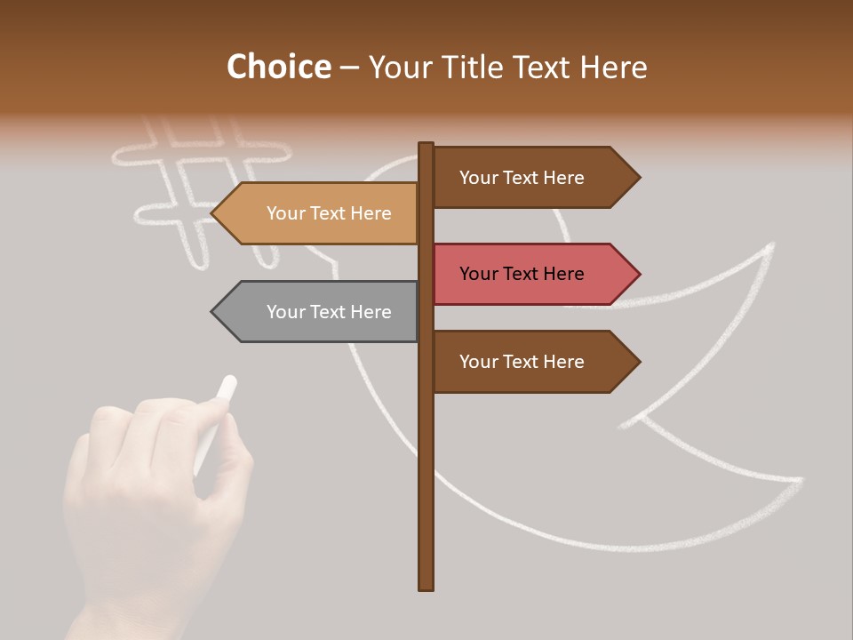 A Person Writing On A Blackboard With A White Marker PowerPoint Template