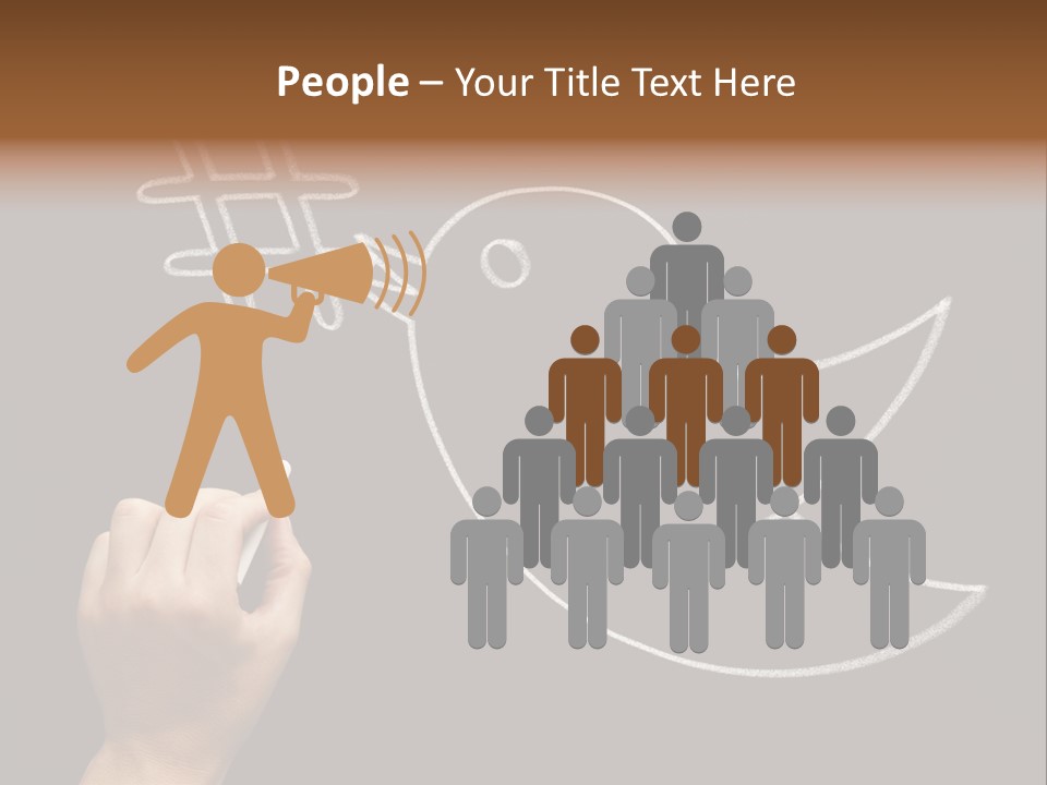 A Person Writing On A Blackboard With A White Marker PowerPoint Template