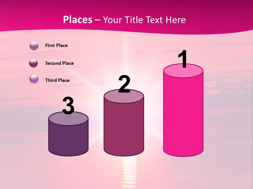 A Bright Pink Sunset Over The Ocean Powerpoint Template PowerPoint Template