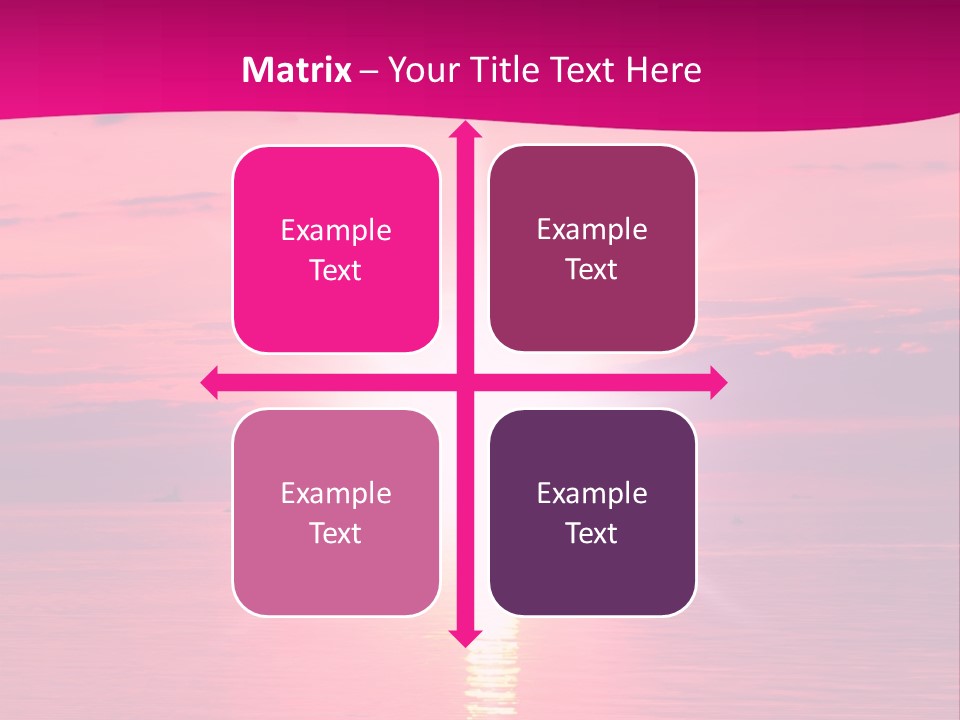 A Bright Pink Sunset Over The Ocean Powerpoint Template PowerPoint Template