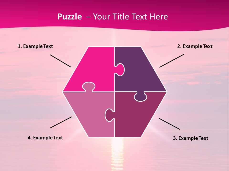 A Bright Pink Sunset Over The Ocean Powerpoint Template PowerPoint Template