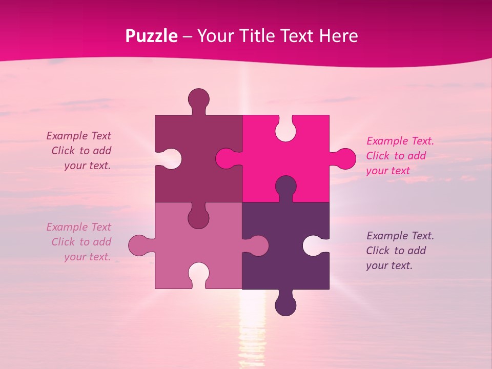 A Bright Pink Sunset Over The Ocean Powerpoint Template PowerPoint Template