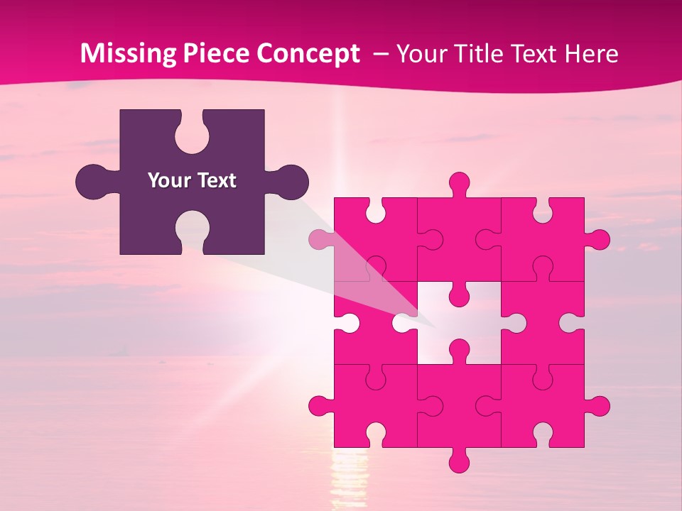 A Bright Pink Sunset Over The Ocean Powerpoint Template PowerPoint Template
