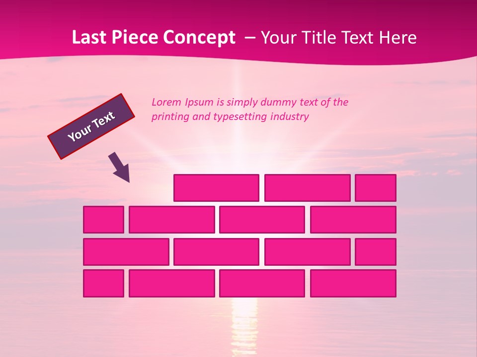 A Bright Pink Sunset Over The Ocean Powerpoint Template PowerPoint Template