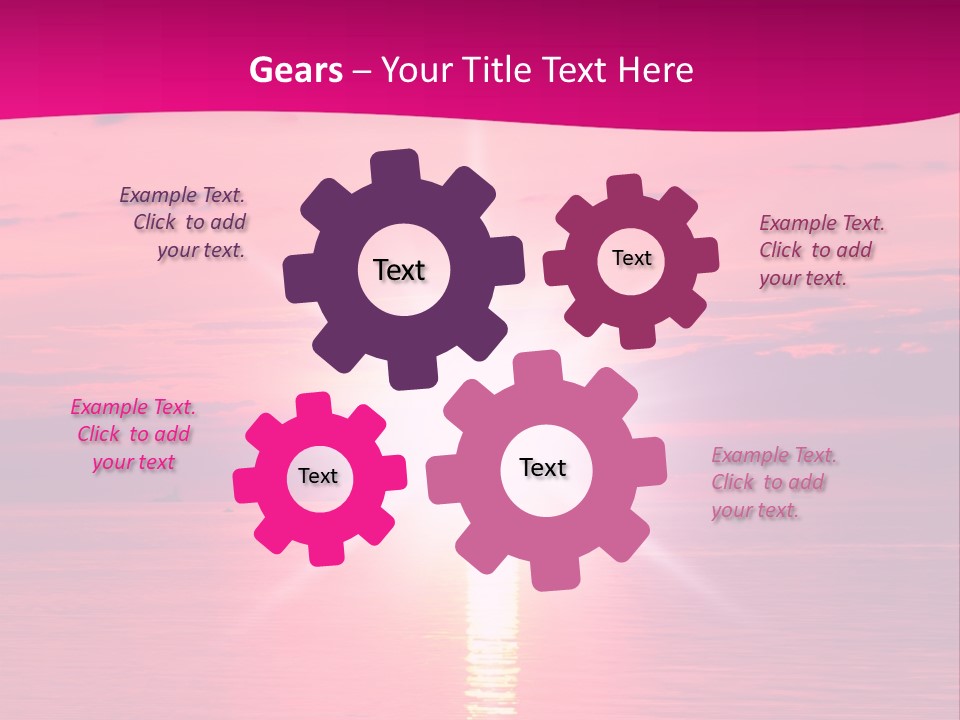 A Bright Pink Sunset Over The Ocean Powerpoint Template PowerPoint Template
