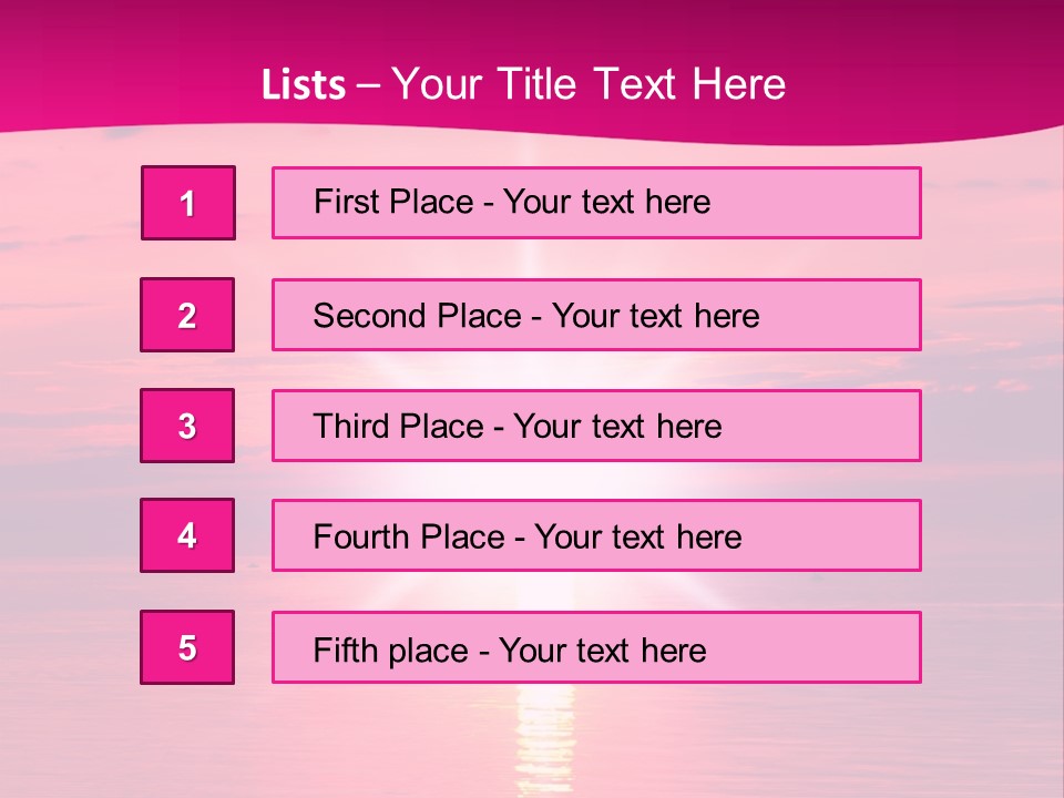 A Bright Pink Sunset Over The Ocean Powerpoint Template PowerPoint Template