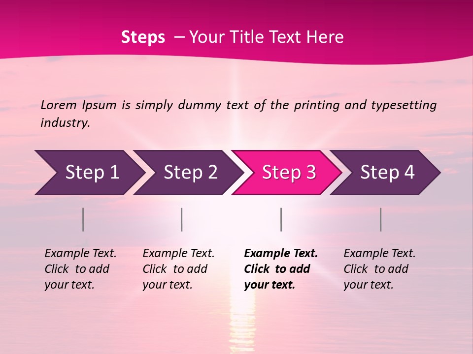 A Bright Pink Sunset Over The Ocean Powerpoint Template PowerPoint Template