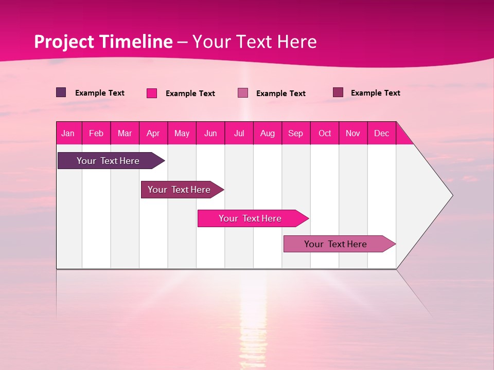 A Bright Pink Sunset Over The Ocean Powerpoint Template PowerPoint Template