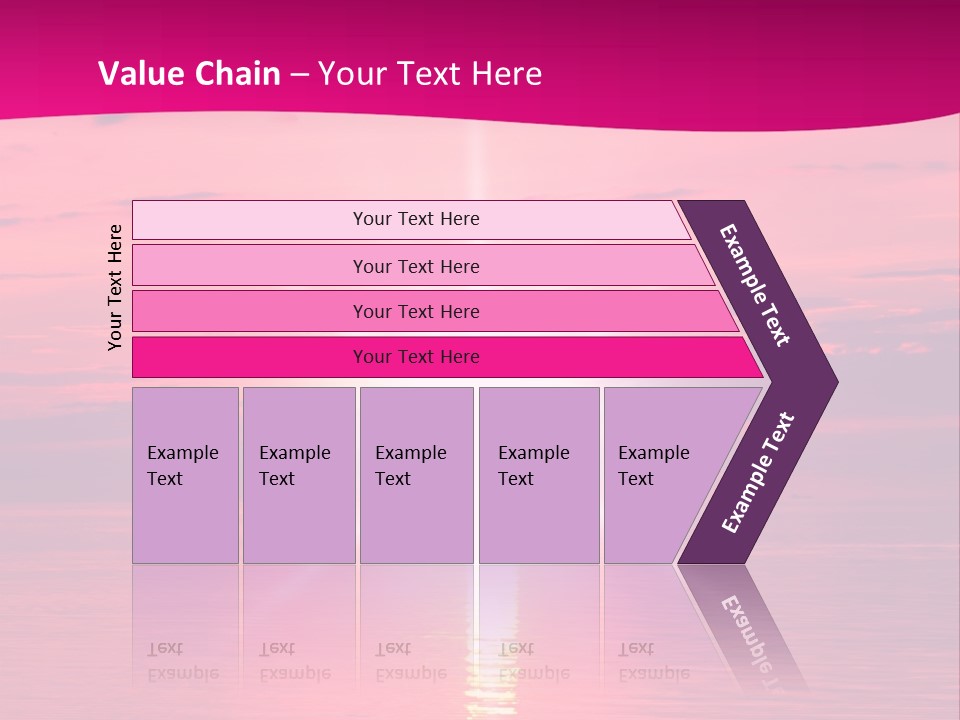 A Bright Pink Sunset Over The Ocean Powerpoint Template PowerPoint Template
