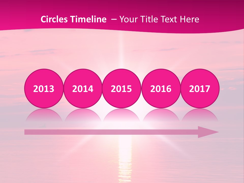 A Bright Pink Sunset Over The Ocean Powerpoint Template PowerPoint Template