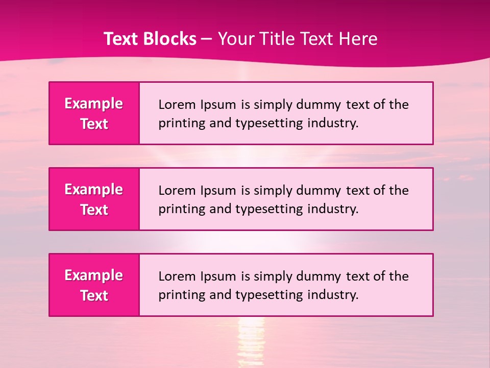 A Bright Pink Sunset Over The Ocean Powerpoint Template PowerPoint Template