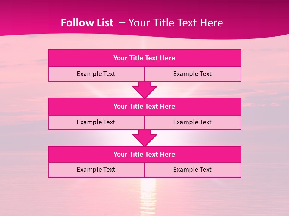 A Bright Pink Sunset Over The Ocean Powerpoint Template PowerPoint Template