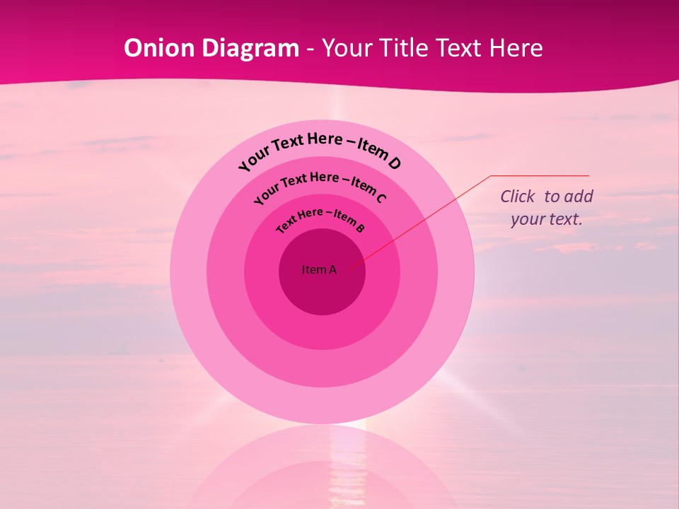 A Bright Pink Sunset Over The Ocean Powerpoint Template PowerPoint Template