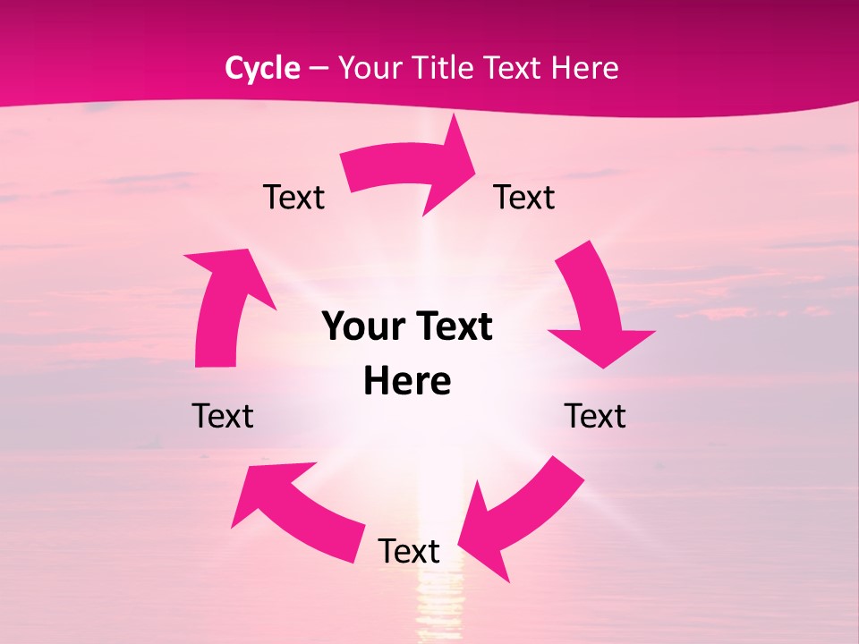 A Bright Pink Sunset Over The Ocean Powerpoint Template PowerPoint Template