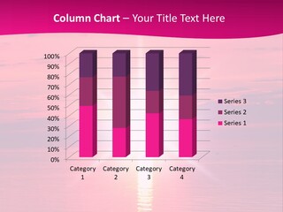 A Bright Pink Sunset Over The Ocean Powerpoint Template PowerPoint Template