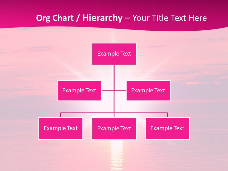 A Bright Pink Sunset Over The Ocean Powerpoint Template PowerPoint Template