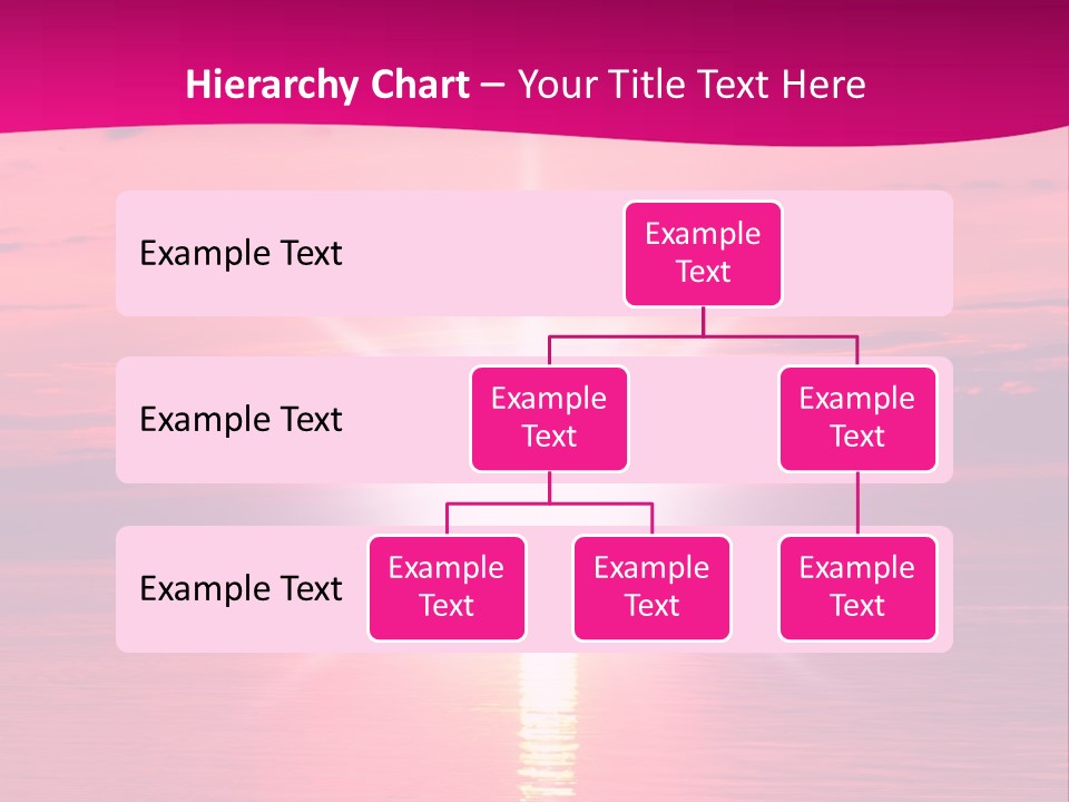 A Bright Pink Sunset Over The Ocean Powerpoint Template PowerPoint Template
