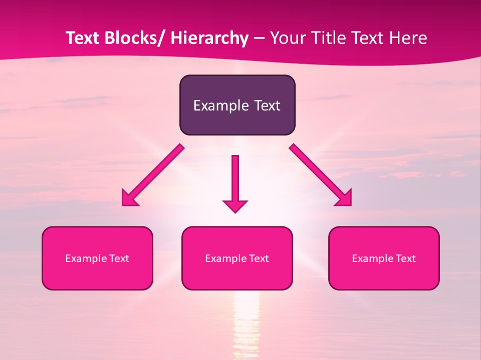 A Bright Pink Sunset Over The Ocean Powerpoint Template PowerPoint Template