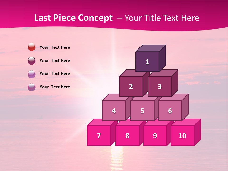 A Bright Pink Sunset Over The Ocean Powerpoint Template PowerPoint Template