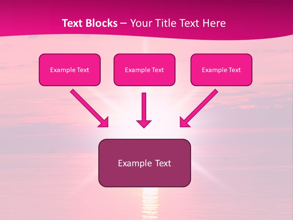 A Bright Pink Sunset Over The Ocean Powerpoint Template PowerPoint Template