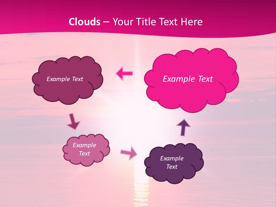 A Bright Pink Sunset Over The Ocean Powerpoint Template PowerPoint Template