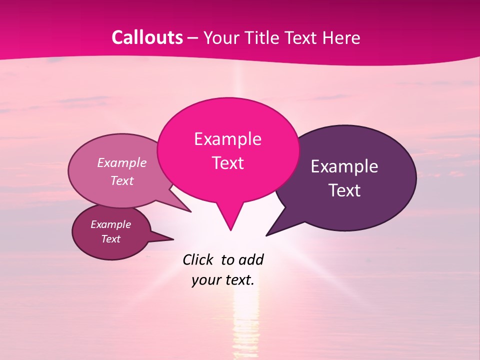 A Bright Pink Sunset Over The Ocean Powerpoint Template PowerPoint Template