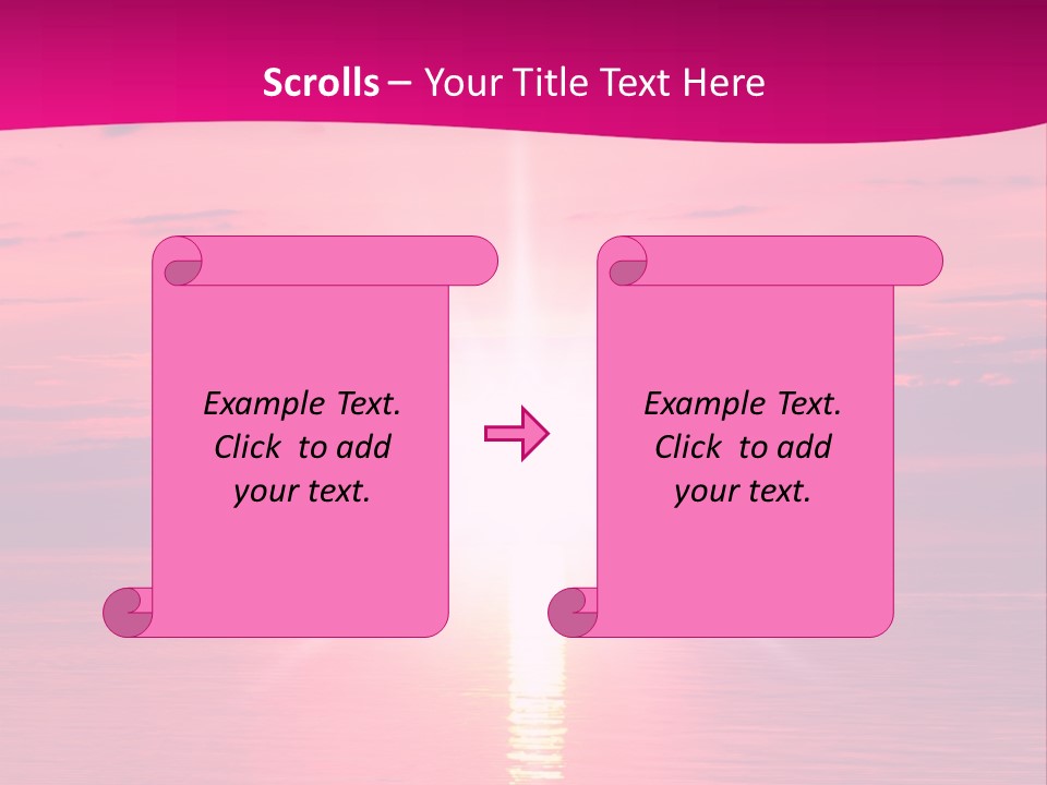 A Bright Pink Sunset Over The Ocean Powerpoint Template PowerPoint Template