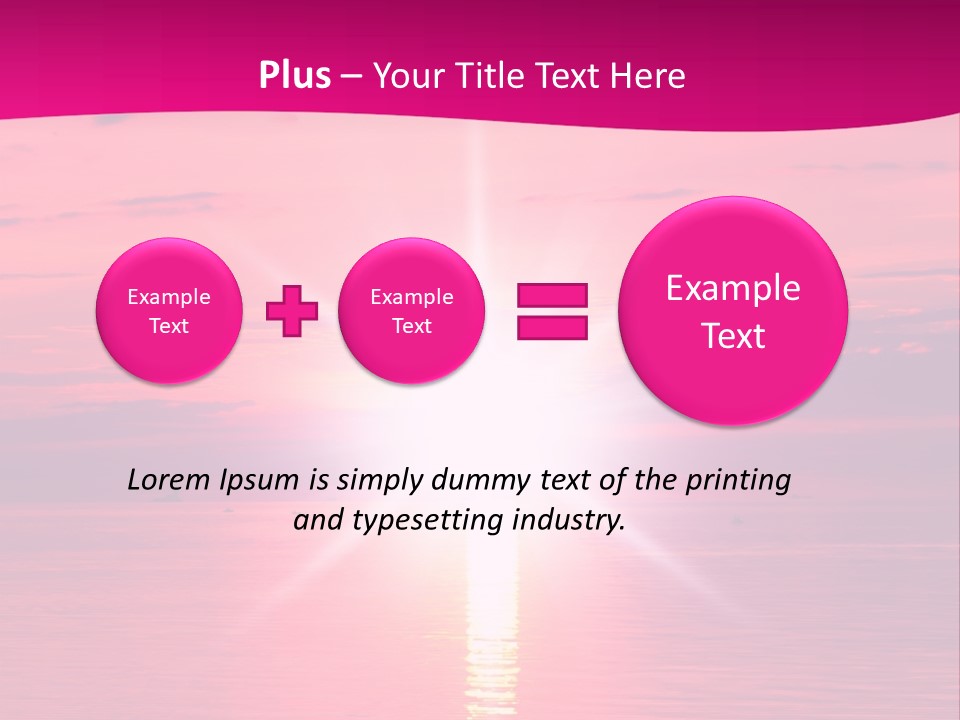A Bright Pink Sunset Over The Ocean Powerpoint Template PowerPoint Template
