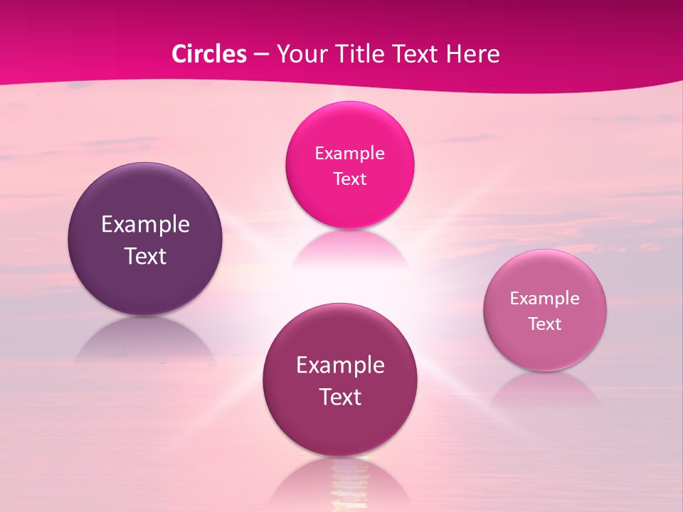 A Bright Pink Sunset Over The Ocean Powerpoint Template PowerPoint Template