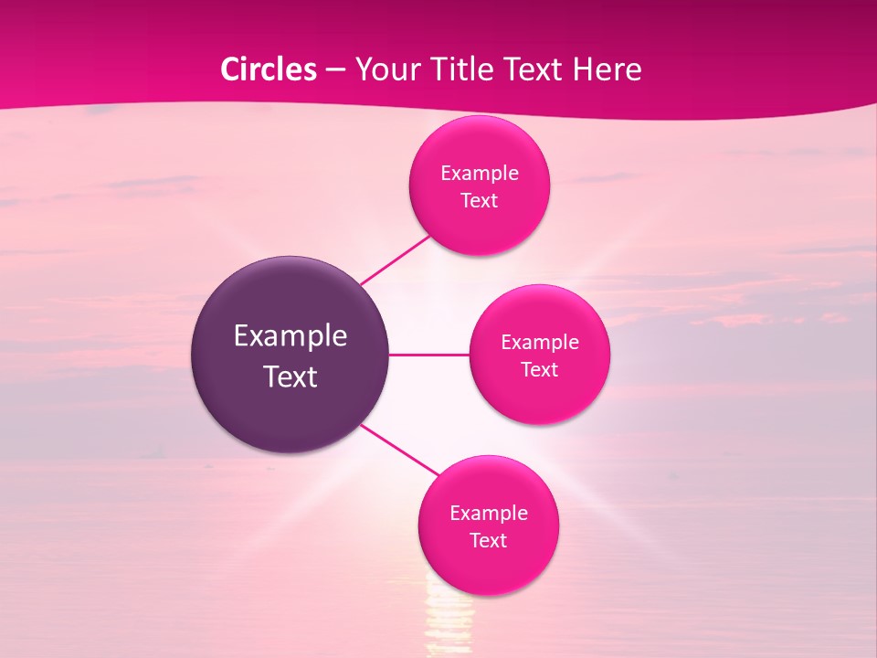A Bright Pink Sunset Over The Ocean Powerpoint Template PowerPoint Template