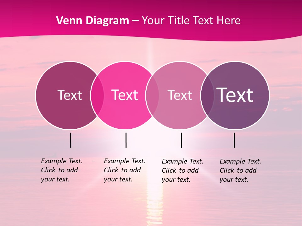 A Bright Pink Sunset Over The Ocean Powerpoint Template PowerPoint Template