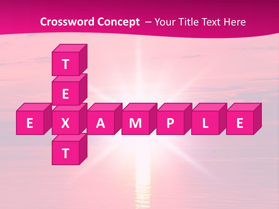 A Bright Pink Sunset Over The Ocean Powerpoint Template PowerPoint Template