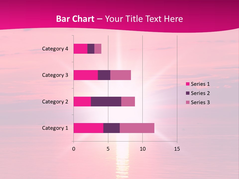 A Bright Pink Sunset Over The Ocean Powerpoint Template PowerPoint Template
