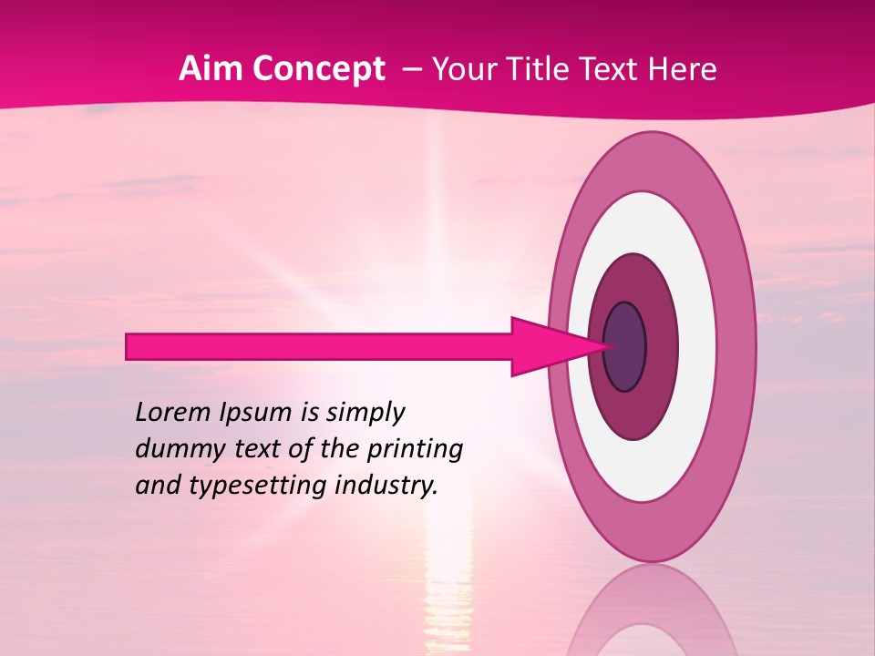 A Bright Pink Sunset Over The Ocean Powerpoint Template PowerPoint Template