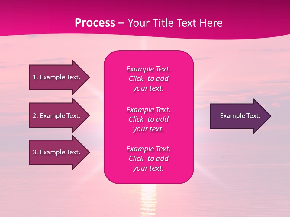 A Bright Pink Sunset Over The Ocean Powerpoint Template PowerPoint Template