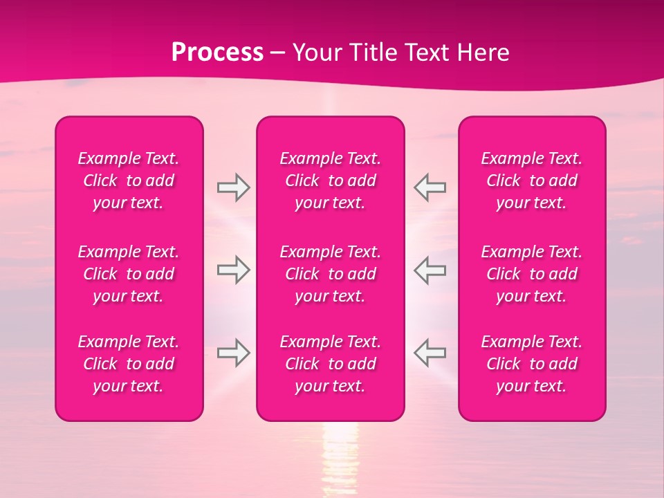 A Bright Pink Sunset Over The Ocean Powerpoint Template PowerPoint Template