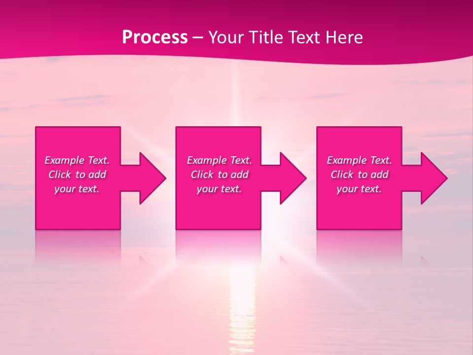 A Bright Pink Sunset Over The Ocean Powerpoint Template PowerPoint Template