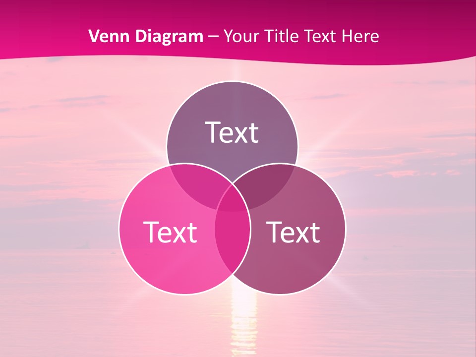 A Bright Pink Sunset Over The Ocean Powerpoint Template PowerPoint Template
