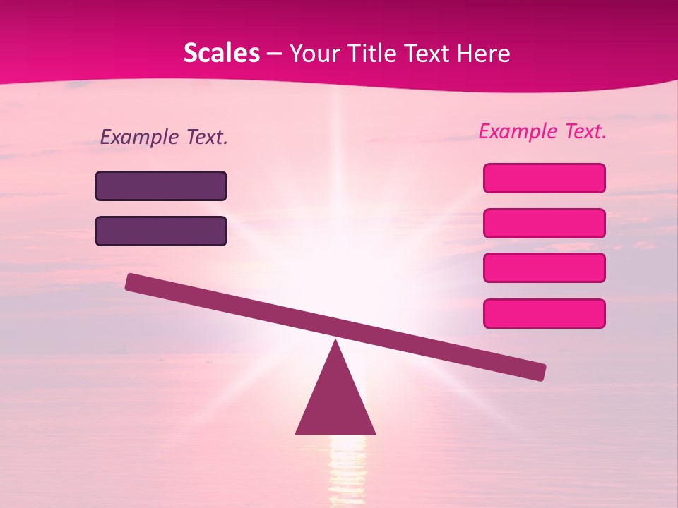 A Bright Pink Sunset Over The Ocean Powerpoint Template PowerPoint Template