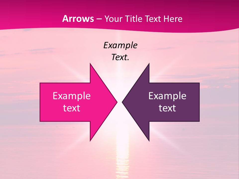 A Bright Pink Sunset Over The Ocean Powerpoint Template PowerPoint Template