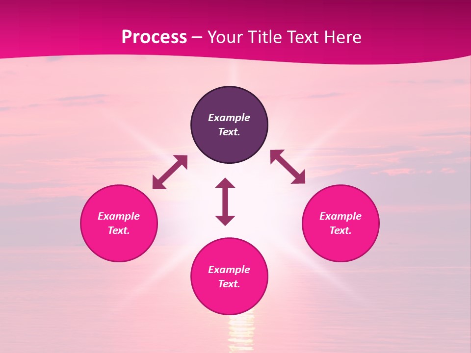 A Bright Pink Sunset Over The Ocean Powerpoint Template PowerPoint Template