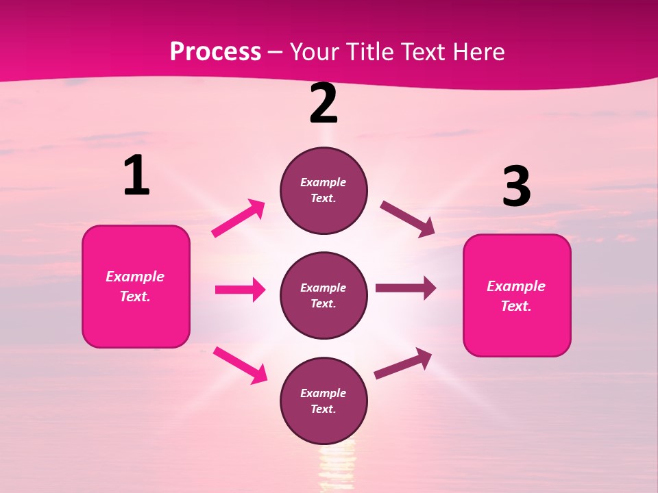 A Bright Pink Sunset Over The Ocean Powerpoint Template PowerPoint Template