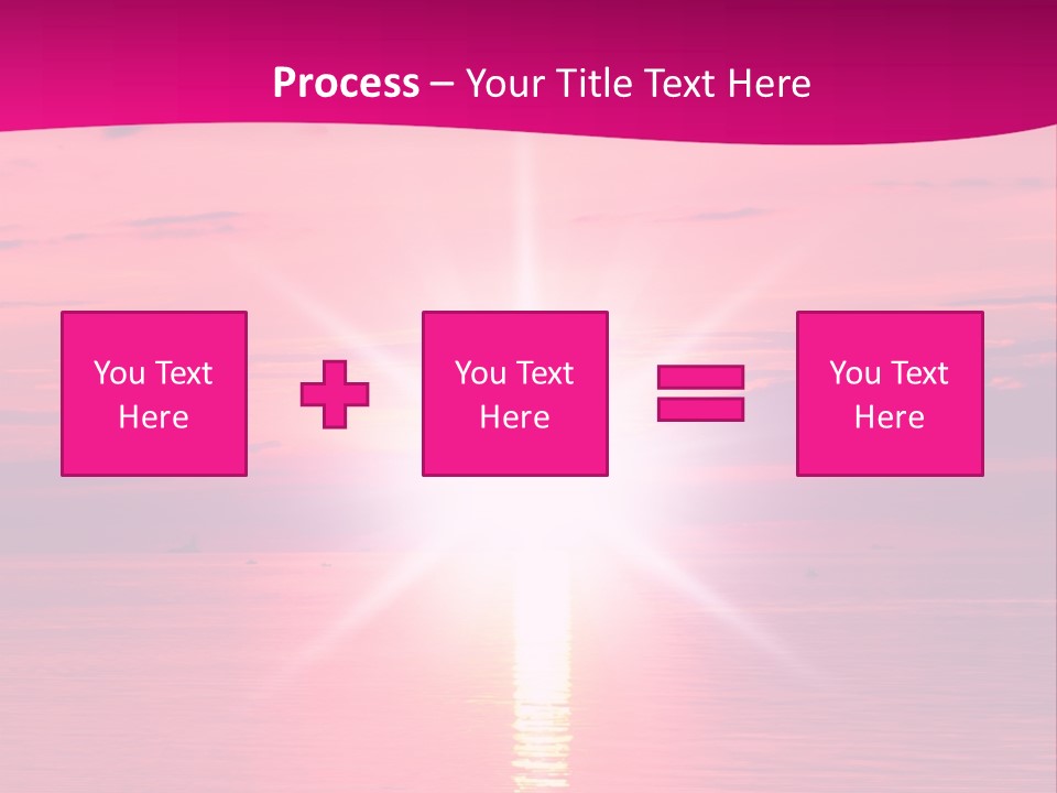A Bright Pink Sunset Over The Ocean Powerpoint Template PowerPoint Template