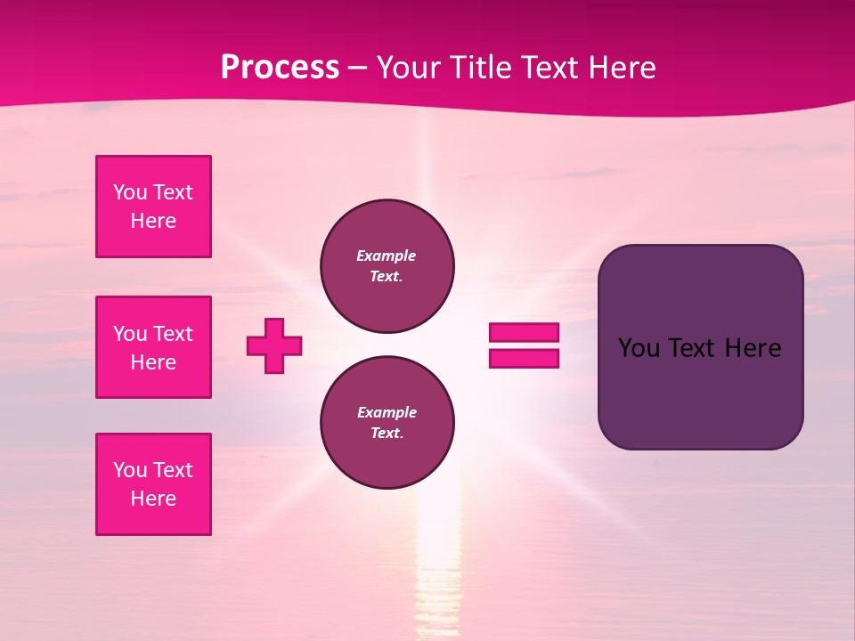 A Bright Pink Sunset Over The Ocean Powerpoint Template PowerPoint Template