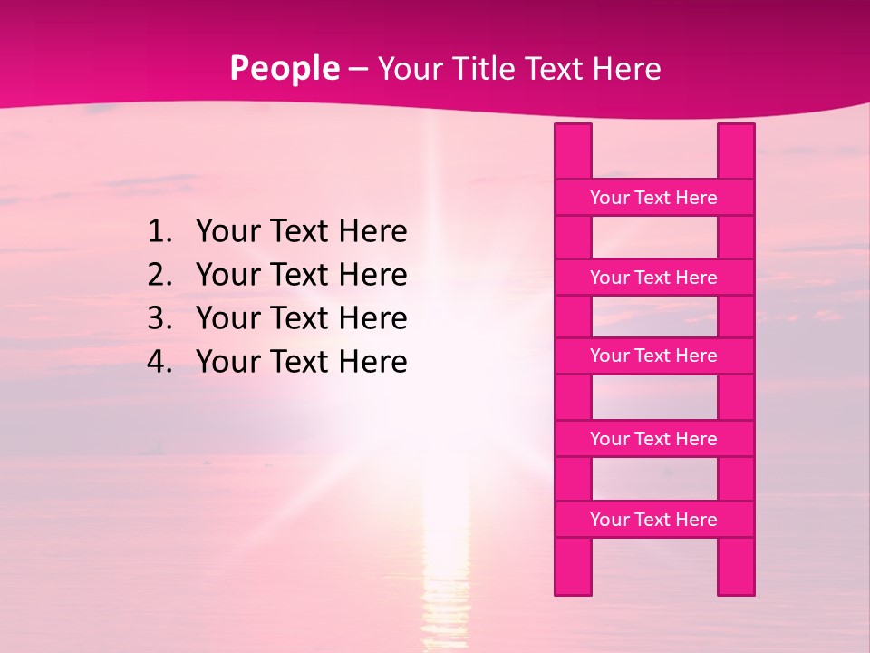 A Bright Pink Sunset Over The Ocean Powerpoint Template PowerPoint Template