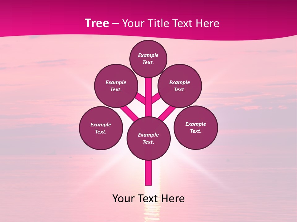 A Bright Pink Sunset Over The Ocean Powerpoint Template PowerPoint Template